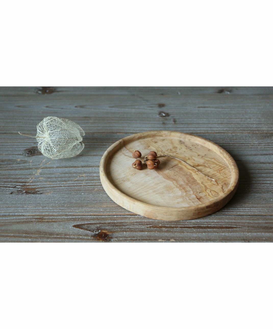 松野屋 / オリーブ木 ラウンドプレート16cm2