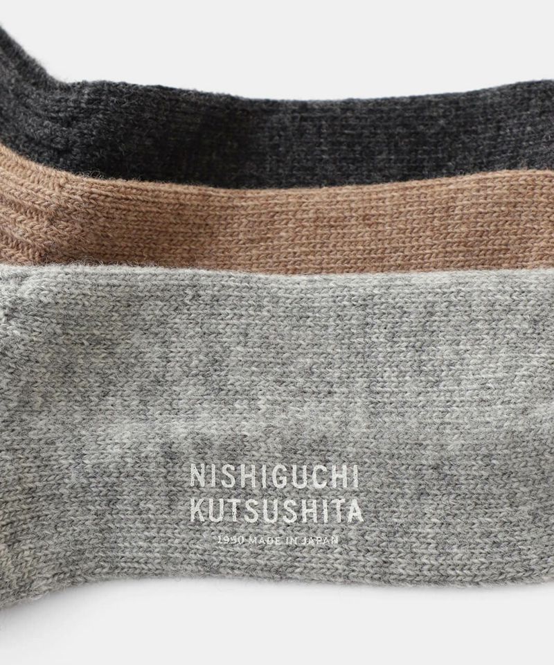 NISHIGUCHI KUTSUSHITA / 厚手なのに軽いウールリブソックス M_5