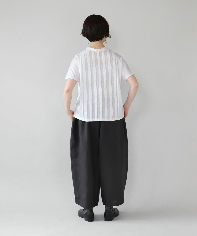 【美品】ザ リラクス マリンブラウス トップス カットソー ダークマリン刺繍肩あきブラウス | outlet | axes femme online shop