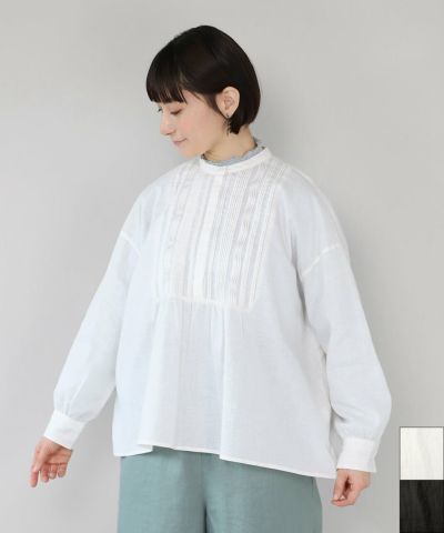 30%off】Bliss bunchコットンリネンのプルオーバーブラウス 