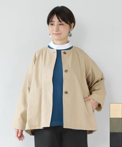 HEAVENLYコットン素材のAラインショートコート | mumokuteki