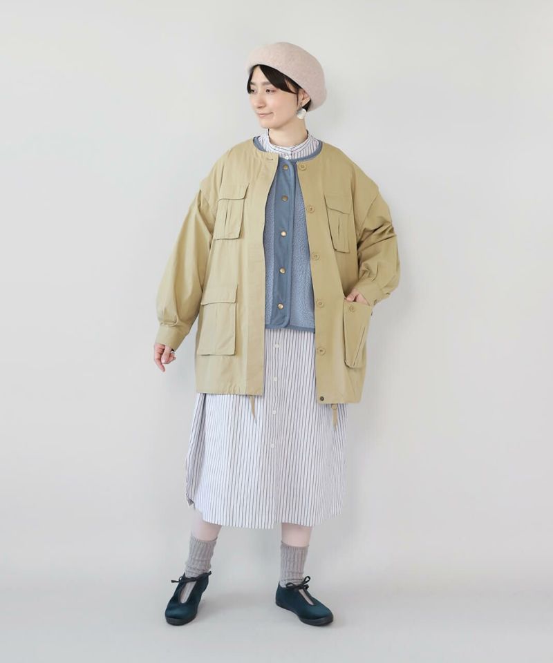 mumokutekiボアフリースのスナップボタンベスト | mumokuteki