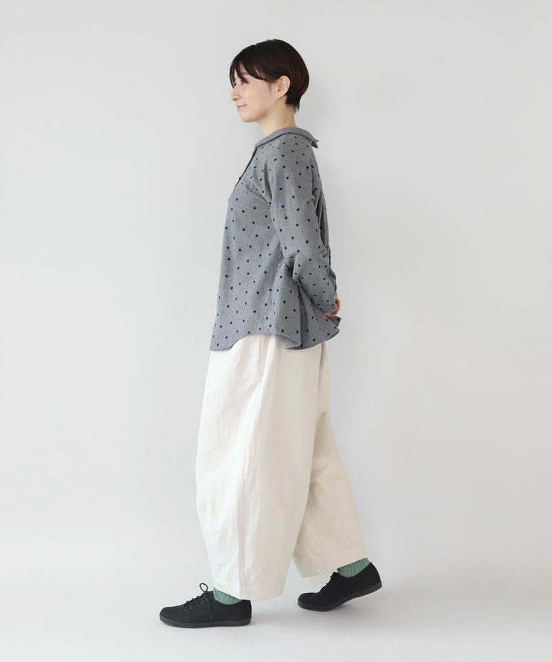 mumokutekiコットンリネンのワイドタックバルーンパンツ