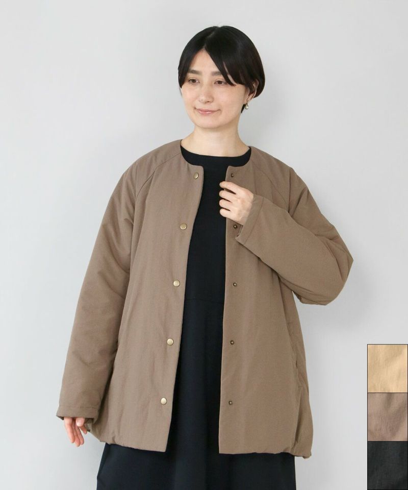 【20%off】mumokuteki軽くて暖かい中綿入りノーカラーコート | mumokutekiオンラインストア