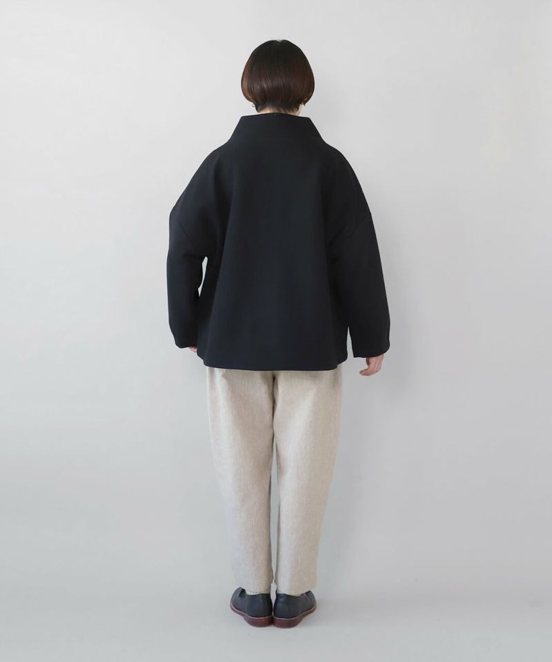 20%off】08Mab比翼仕立てのスタンドカラーショートコート