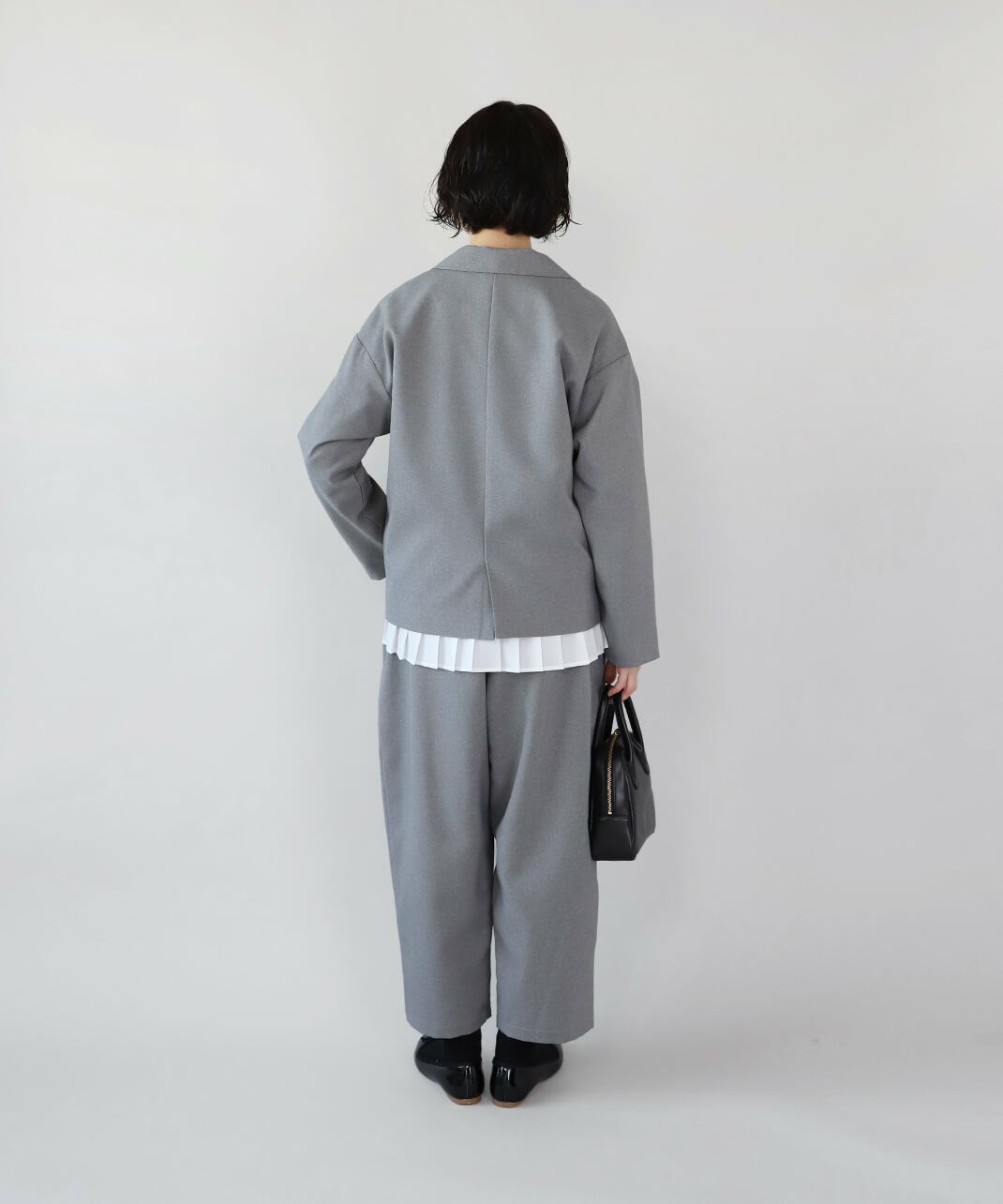 un cinqフォーマル対応イージーケア オックス生地テーラードジャケット