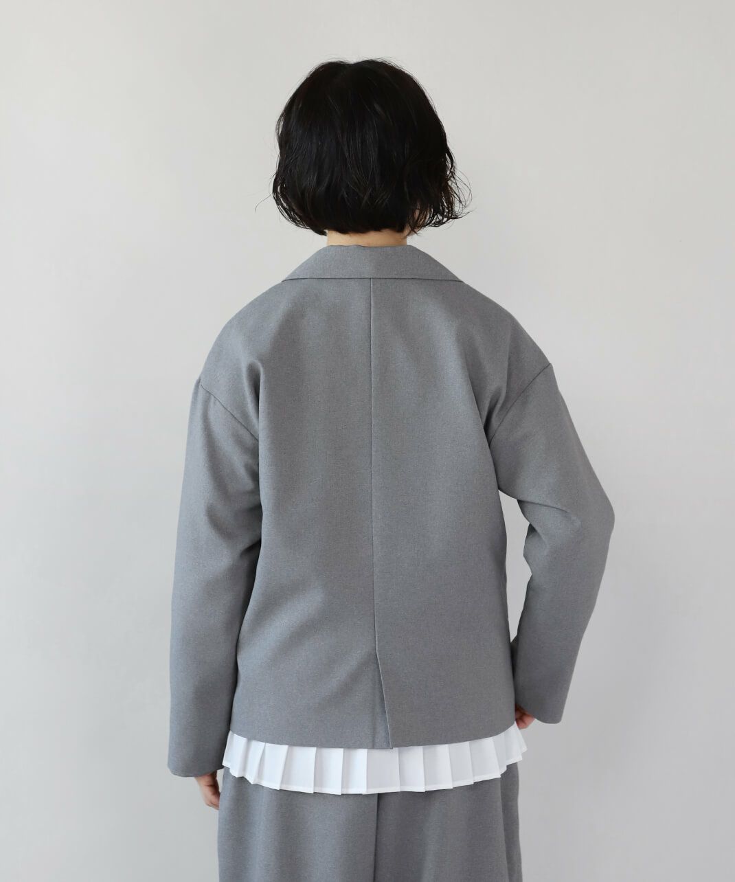 un cinqフォーマル対応イージーケア オックス生地テーラードジャケット