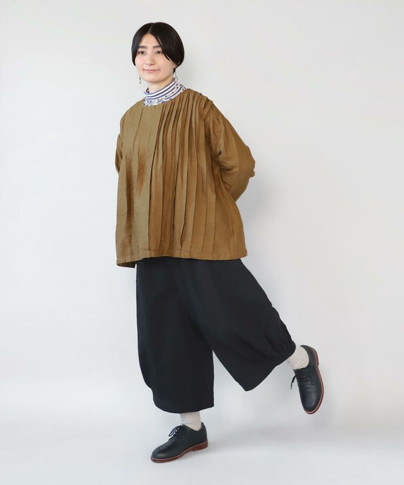50%off】08Mabリネンのランダムタックプルオーバー | mumokuteki