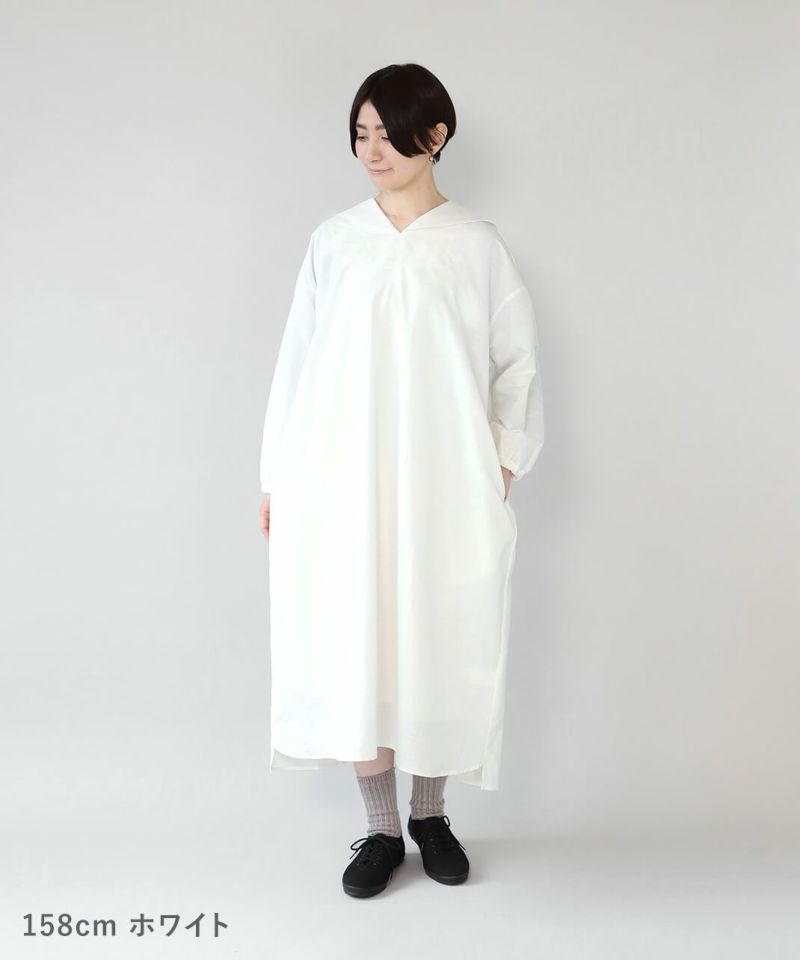 YURK geniet vanコットンリネンのセーラーワンピース