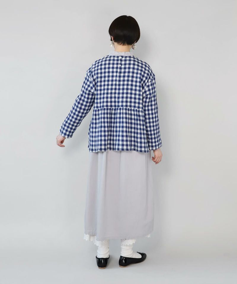 30%off】HEAVENLYコットンガーゼのギンガムチェックプルオーバー