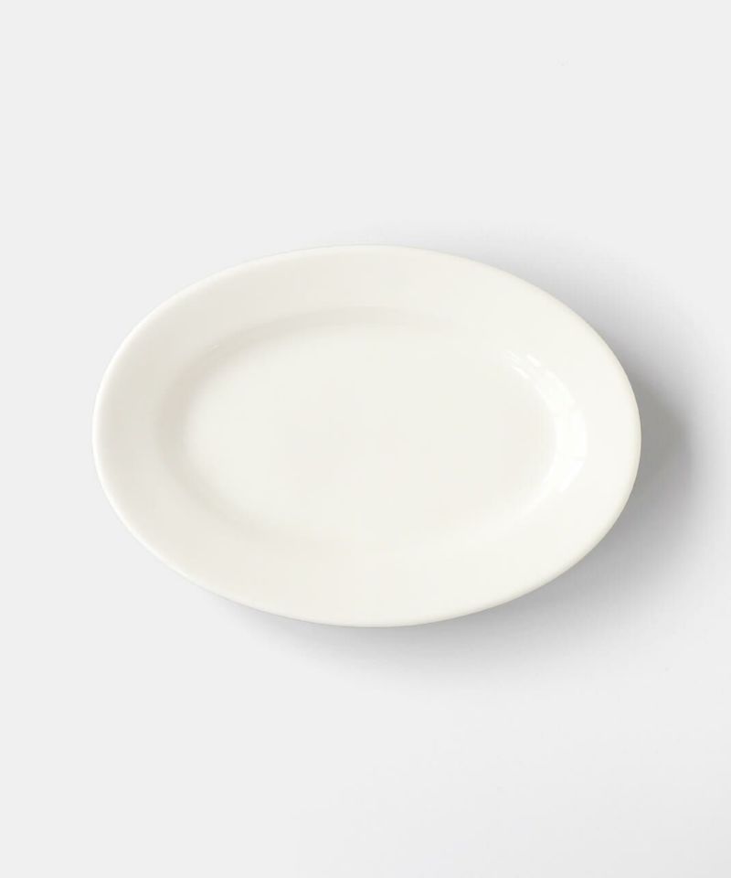 ストーン模様オーバルプレート 約30cm x 20cm銀縁 ベルナルドフランス