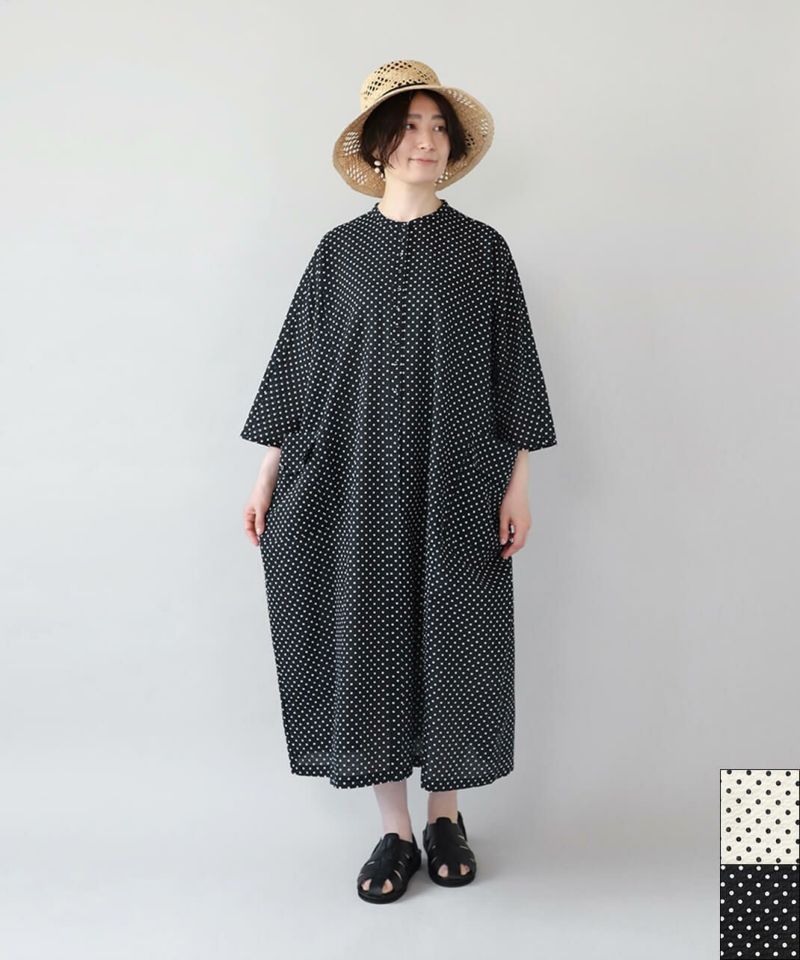 YURK geniet vanドット柄のドルマンポケットワンピース