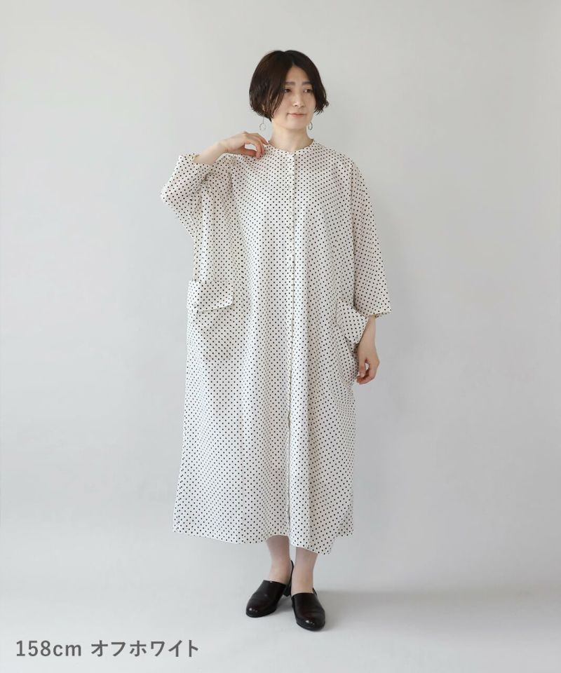 YURK geniet vanドット柄のドルマンポケットワンピース