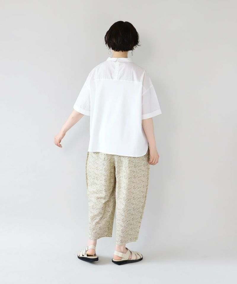 大人上品なおすすめコーデ mumokutekiさらっとした着心地の花柄ワイドコクーンパンツ パンツ