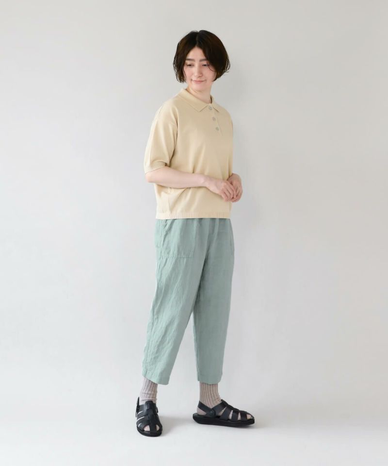mumokutekiドライタッチのコットンニットポロシャツ mumokutekiドライタッチのコットンニットポロシャツ