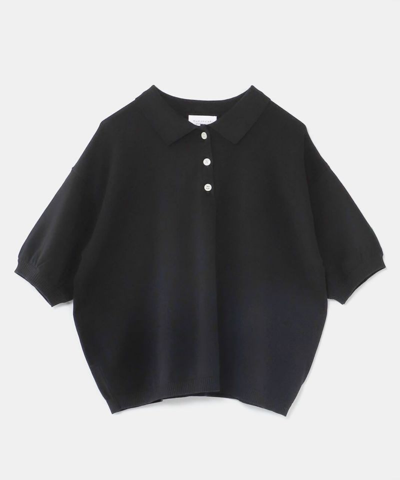 mumokutekiドライタッチのコットンニットポロシャツ