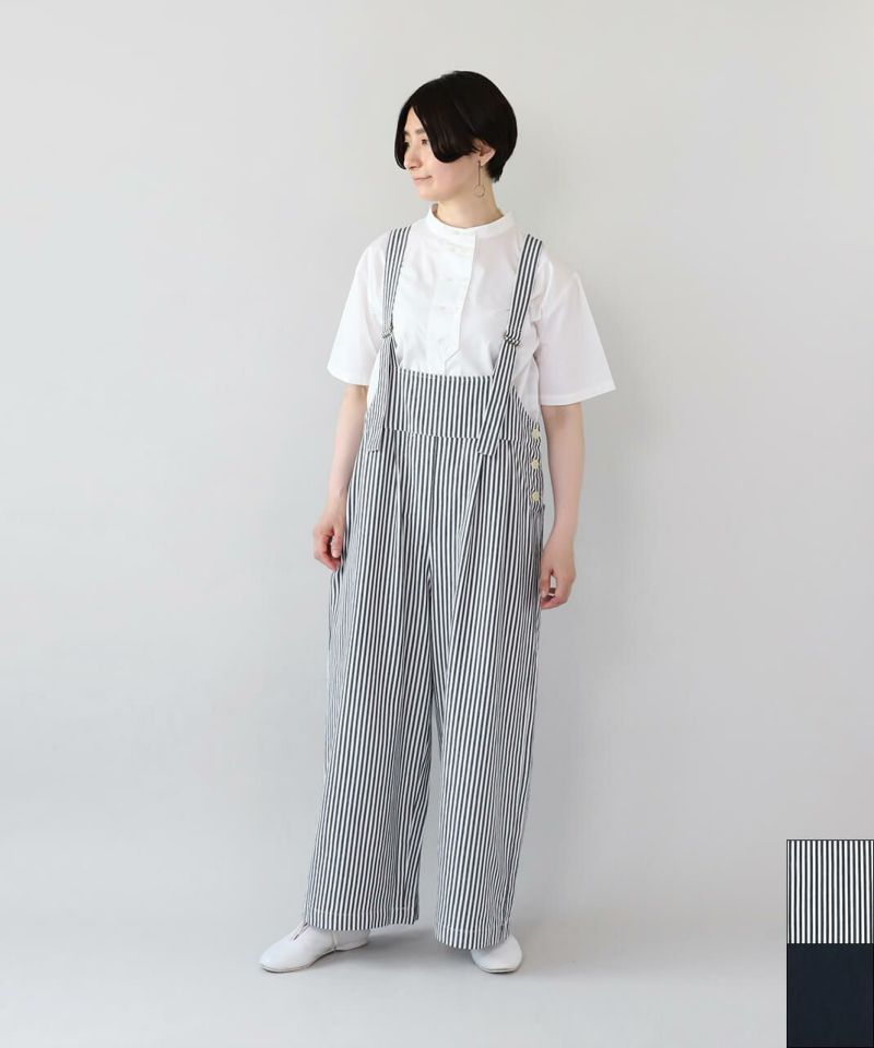 20%off】blue willowラフに着こなせるワイドタックサロペット