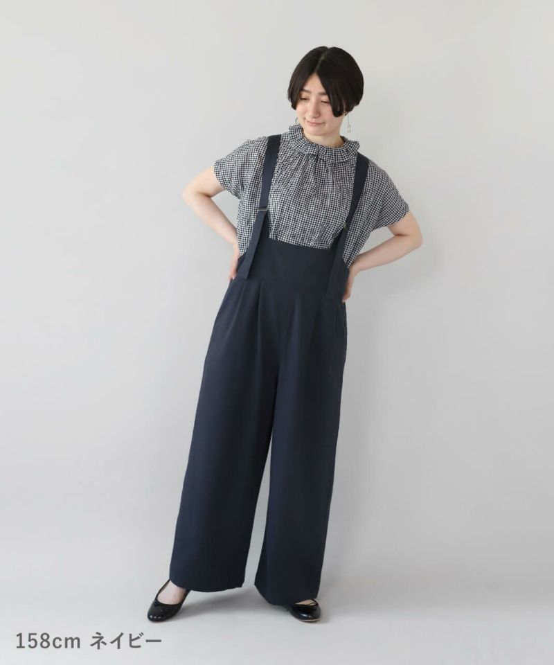 20%off】blue willowラフに着こなせるワイドタックサロペット