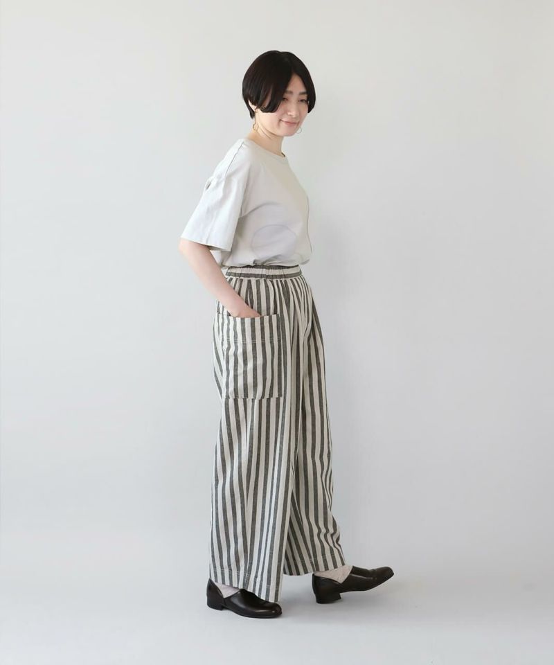 mumokutekiコットンリネンのワイドポケットパンツ | mumokuteki