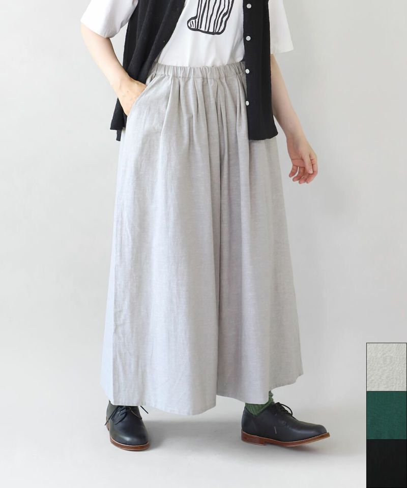 【美品】mon Sakata リネン フカタックパンツ グレー×ブラック AMBIDEX Store ○○BOX タックパンツ(F グレー): l'atelier du savon