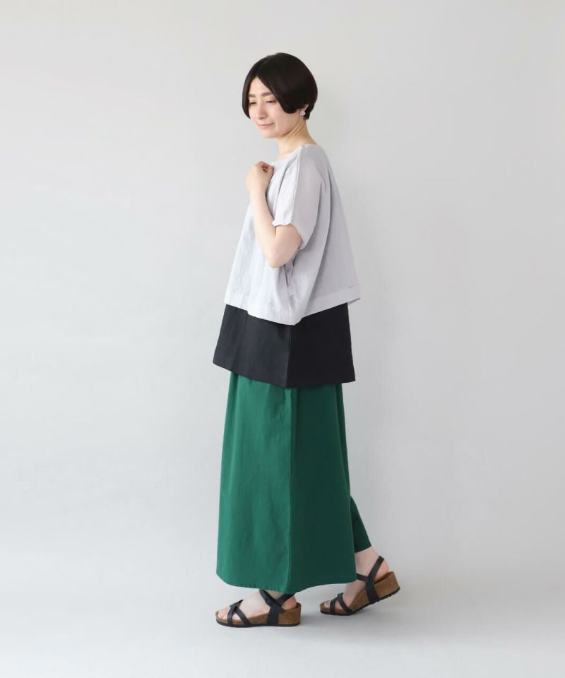 30%off】mumokutekiコットンリネンのタックワイドパンツ