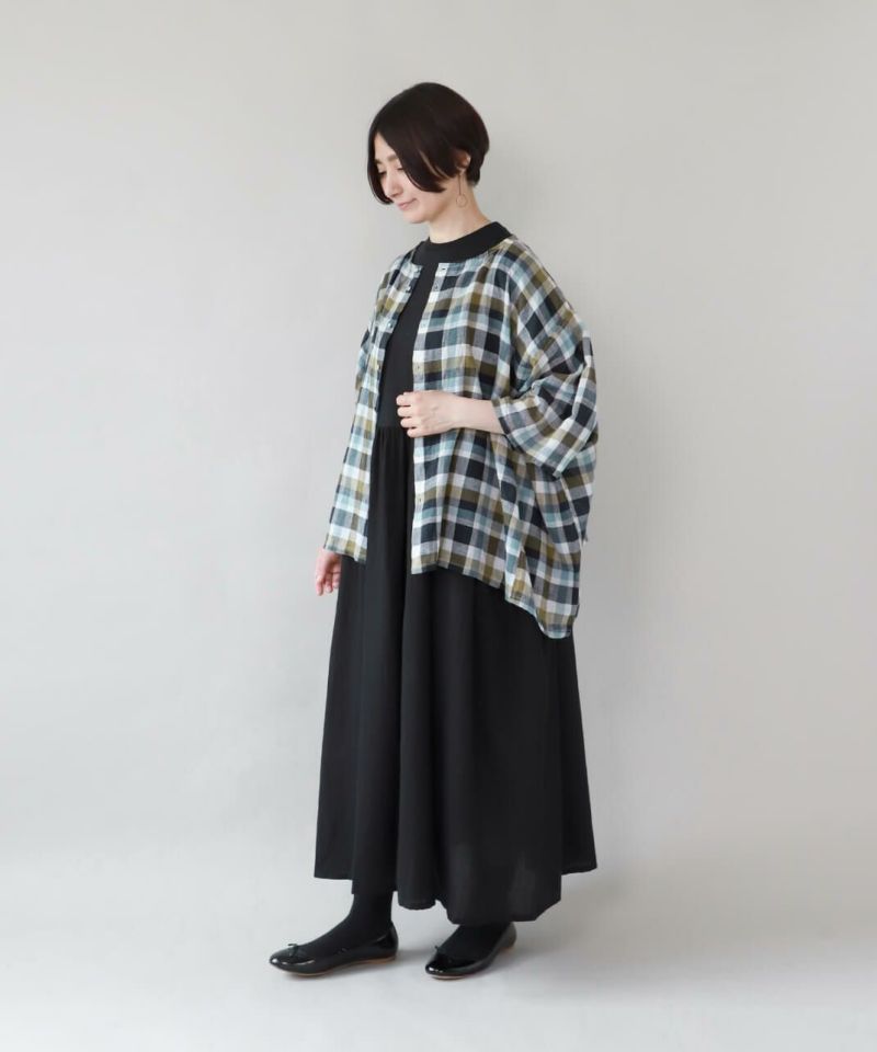 ヒムカシ（現サリゲナク）リネンコットンブラウス黒 コットンシルクテシボリブラウス | Whim Gazette(ウィム