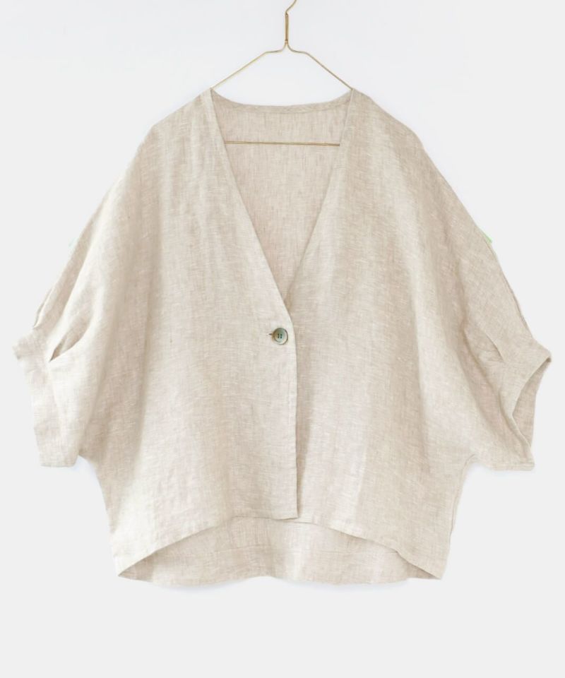 よよよ　blue willow フォーマル対応オックスリネンのジャケット 30%off】blue willowリネンのドルマンジャケット | mumokuteki