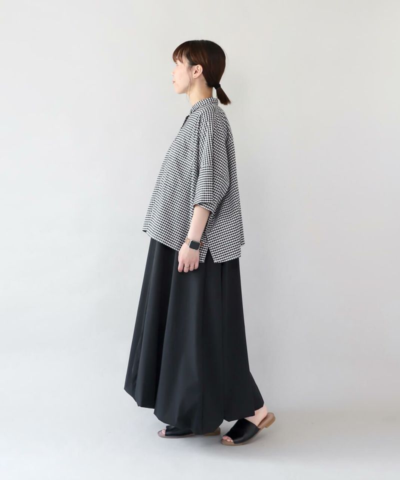 ちゃむわく mumokutekiギンガムチェックのオックスワイドシャツ | mumokuteki