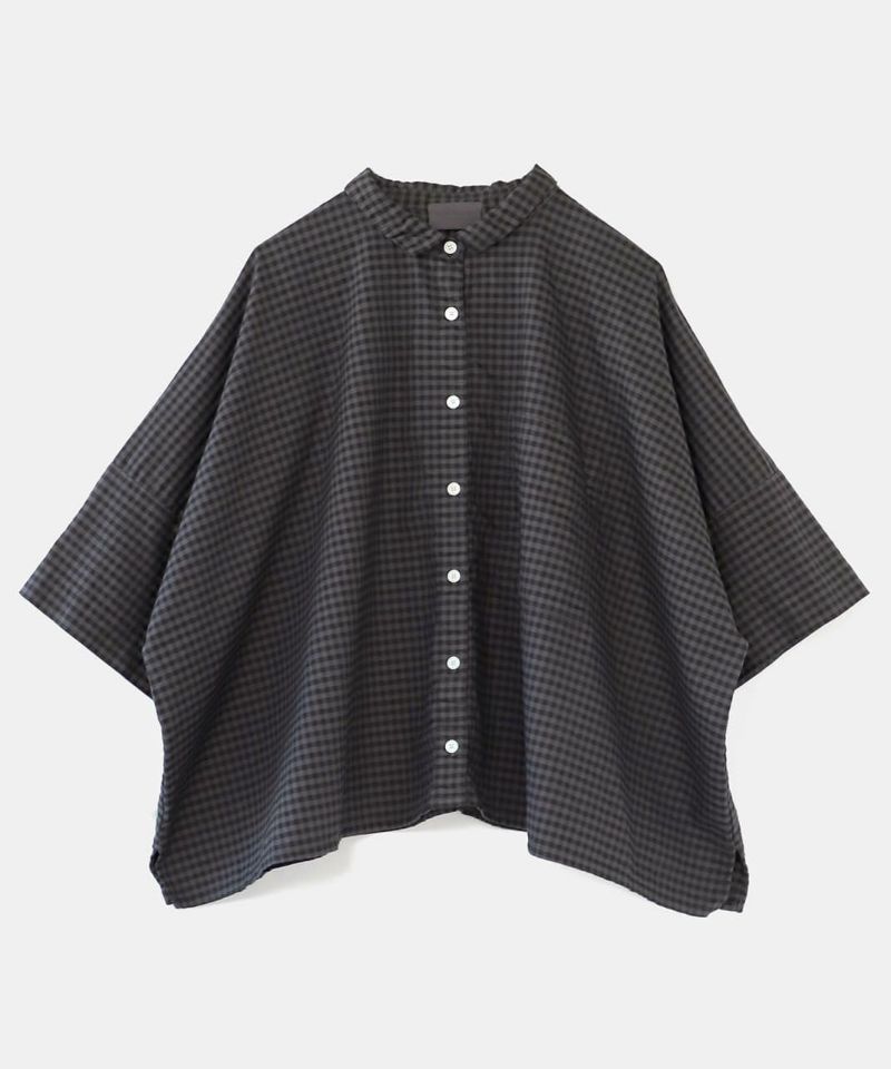 マムマムページ WEB・一部店舗限定】フラワー小紋プリントオープンカラーシャツ