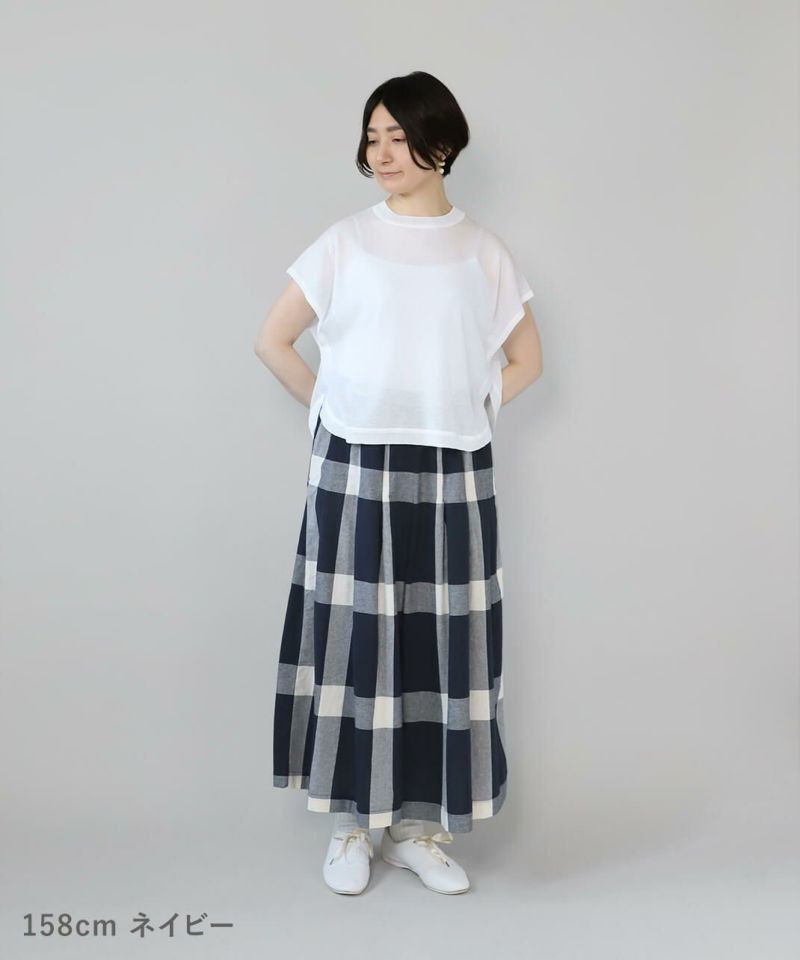 D*g*yコットンオックスのチェック柄ガウチョパンツ | mumokuteki