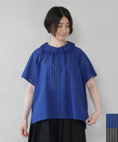 美品 ヴィクトリアンメイデン ストライプフリルブラウス くる実さん着用 Stripe Rose Ruffle Dress by Victorian Maiden