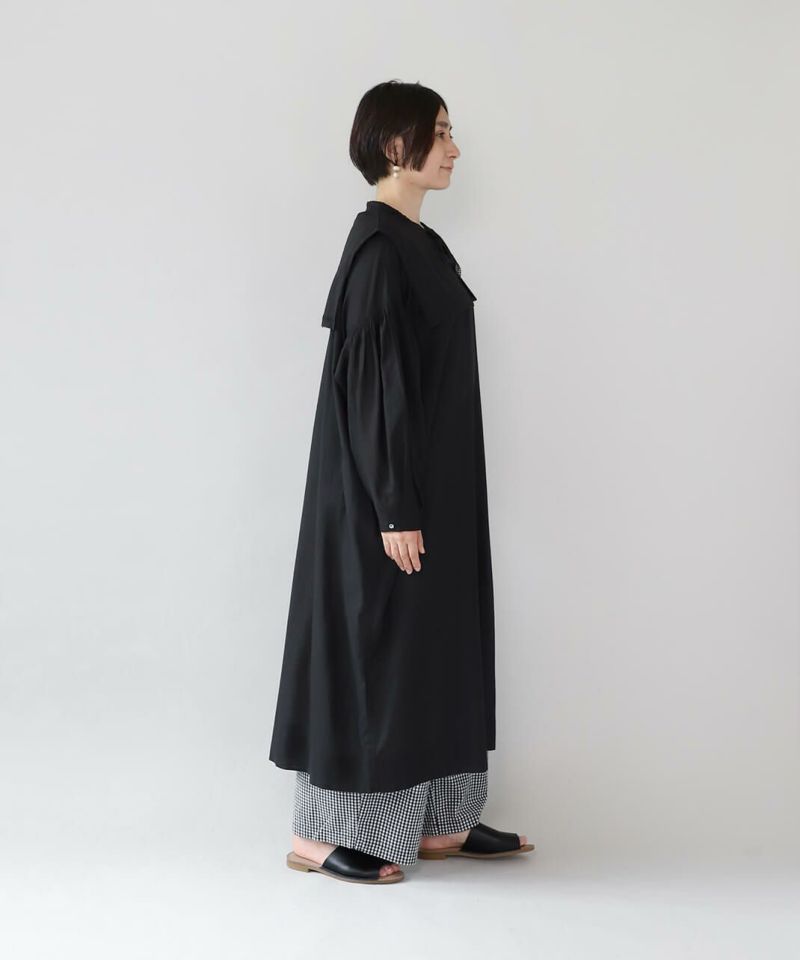 40%off】mumokutekiコットンサテンガーゼのつけ襟ワンピース