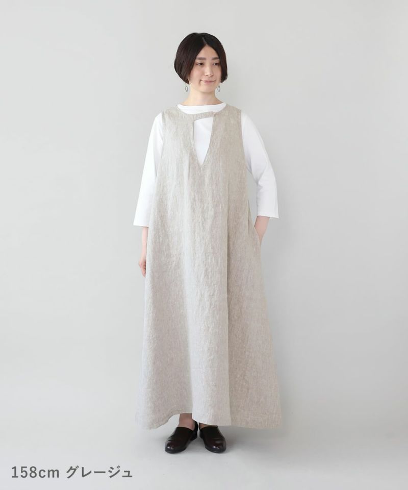 30%off】08Mabリネンの2WAYノースリーブワンピース | mumokuteki