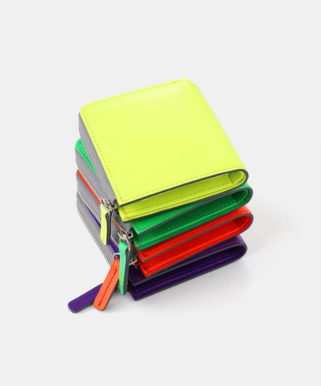 ytmutekiページ 30%off】TIDEWAY発色が目を惹く牛革のネオンカラーラウンドウォレット