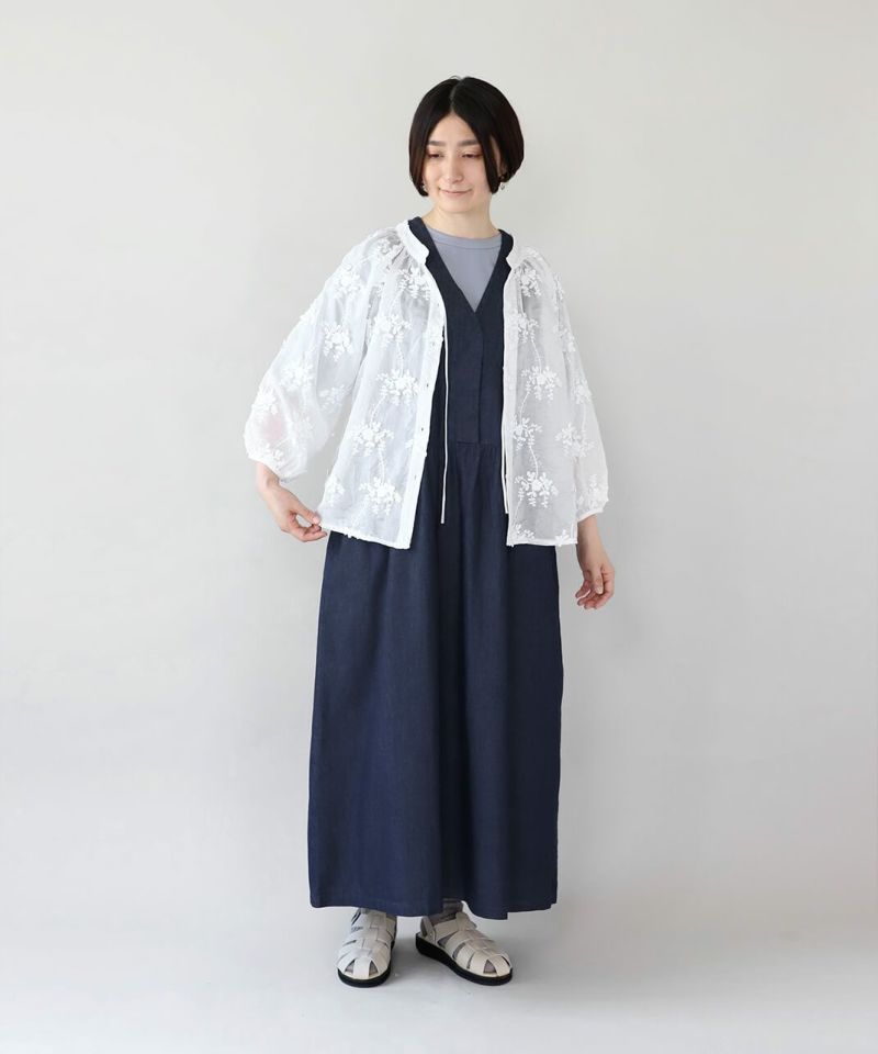 40%off】mumokuteki軽くて柔らかいギャザーノースリーブ