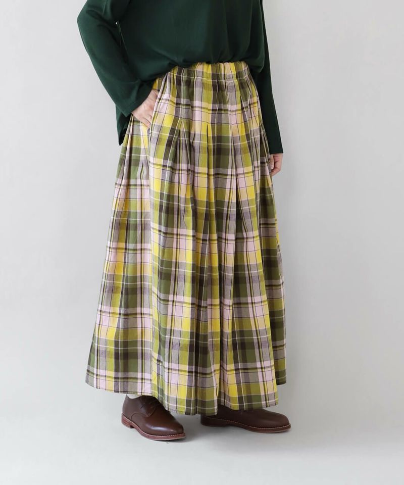 MARK&LONA チェック柄 モックネックシャツ スカートセット　38 M MARK&LONA チェック柄 モックネックシャツ スカートセット 38 M