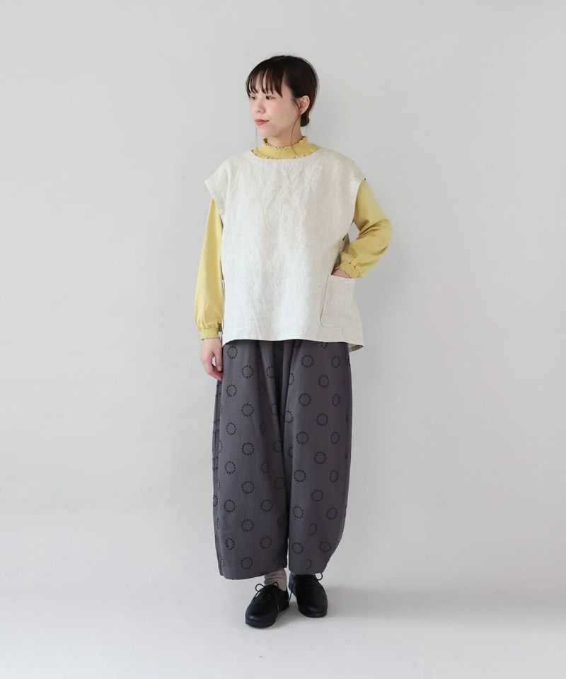 ベルギーリネンのベスト mumokutekiリネンの2WAYサイドポケットベスト | mumokuteki