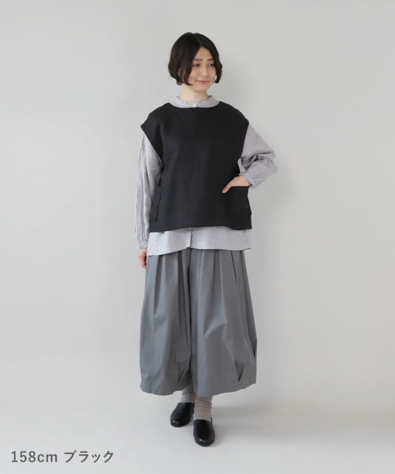 mumokutekiリネンの2WAYサイドポケットベスト | mumokutekiオンライン