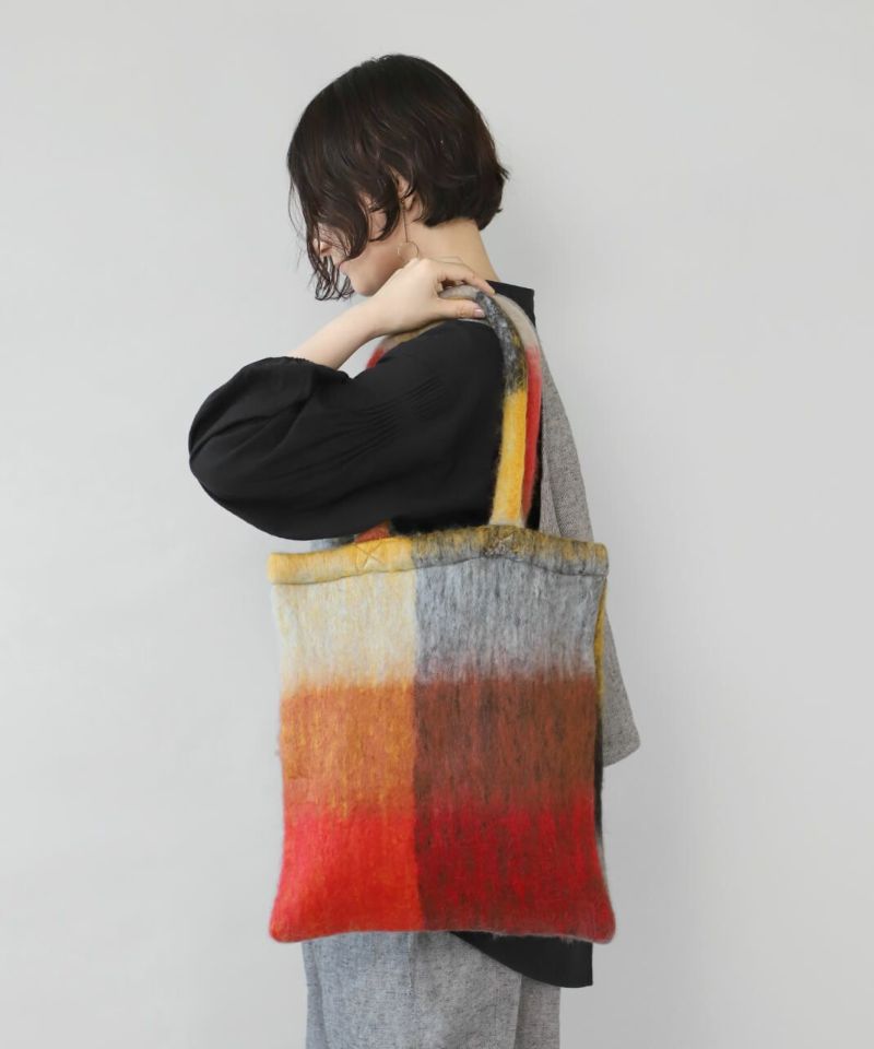 20%off】EARTH MADEモヘアタッチのチェックトートバッグ | mumokuteki
