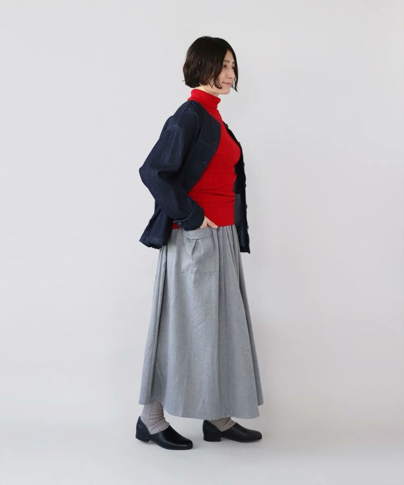30%off】mumokutekiウールライクのポケットスカート | mumokuteki