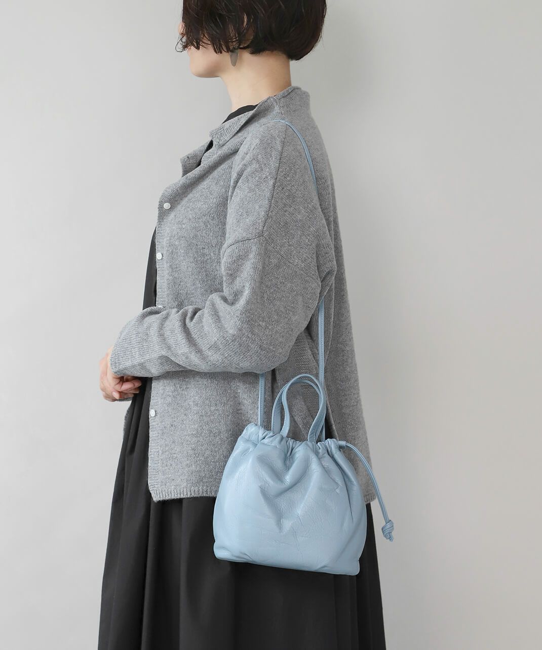 10%off】TIDEWAYソフトな風合いの牛革2WAY巾着バッグ | mumokuteki