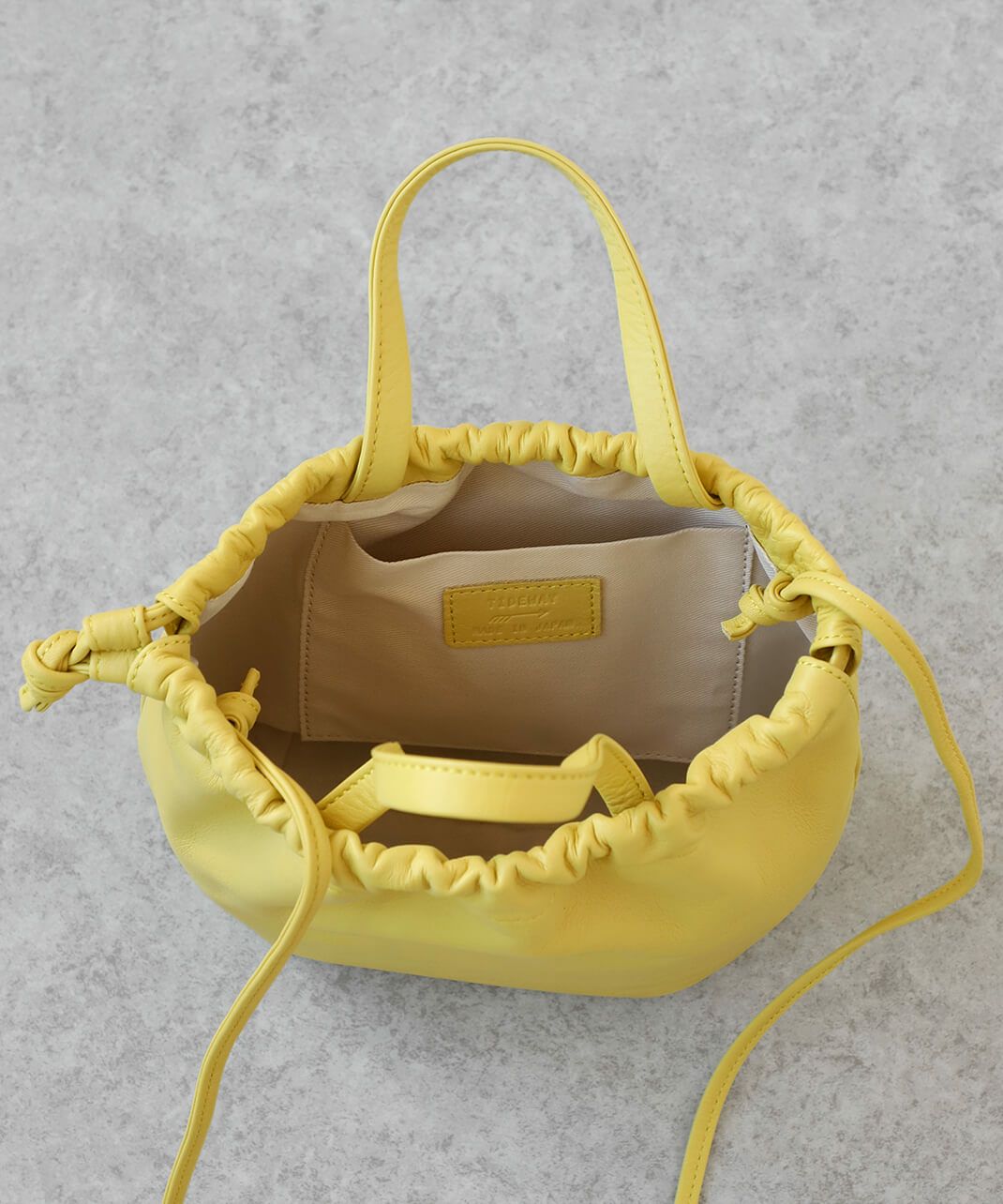 【未使用】tideway 巾着2wayバッグ 10%off】TIDEWAYソフトな風合いの牛革2WAY巾着バッグ | mumokuteki