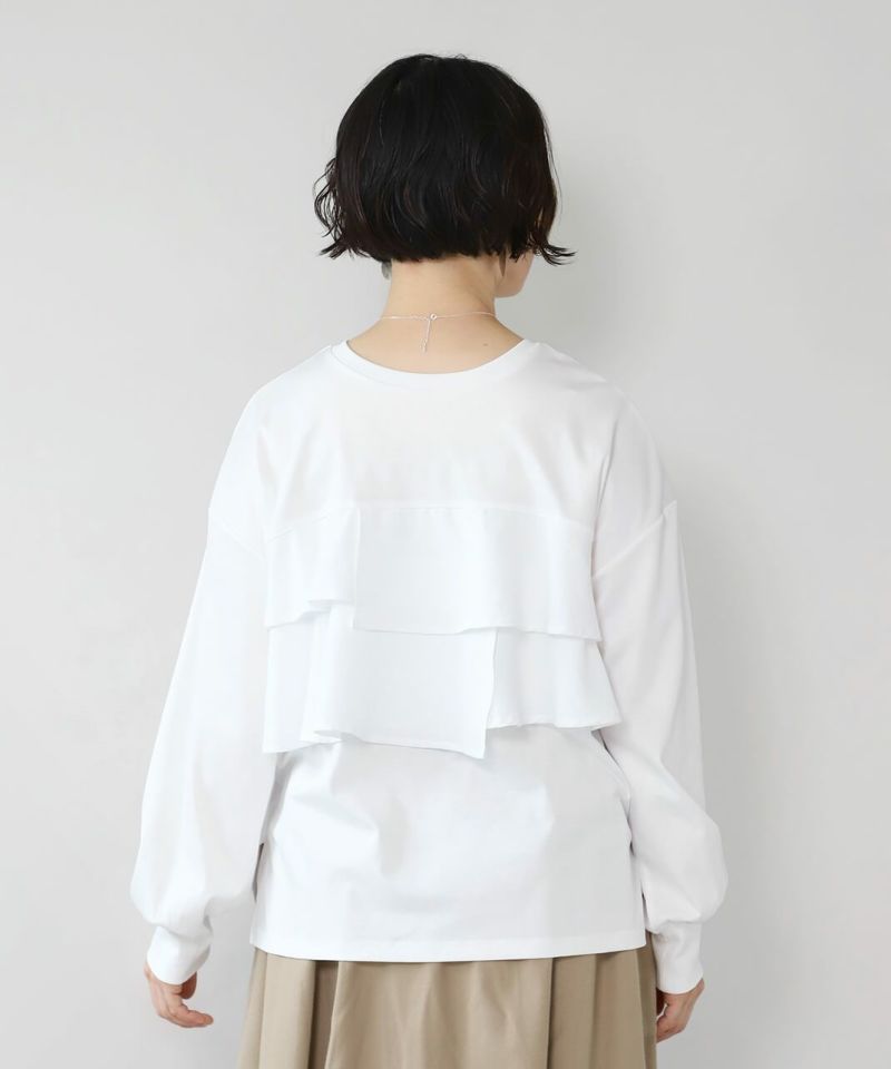 hunchさらさらコットンのフリルデザイン2WAYカットソー | mumokuteki