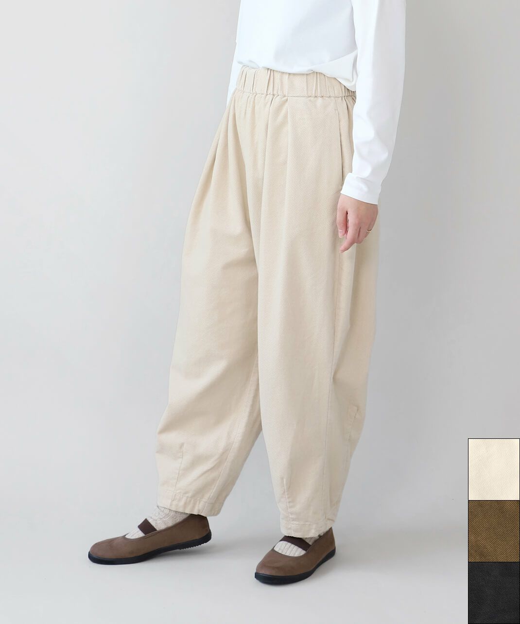 まー191新品BRILLANTE スモーク柄 コーデュロイコクーンパンツ 公式