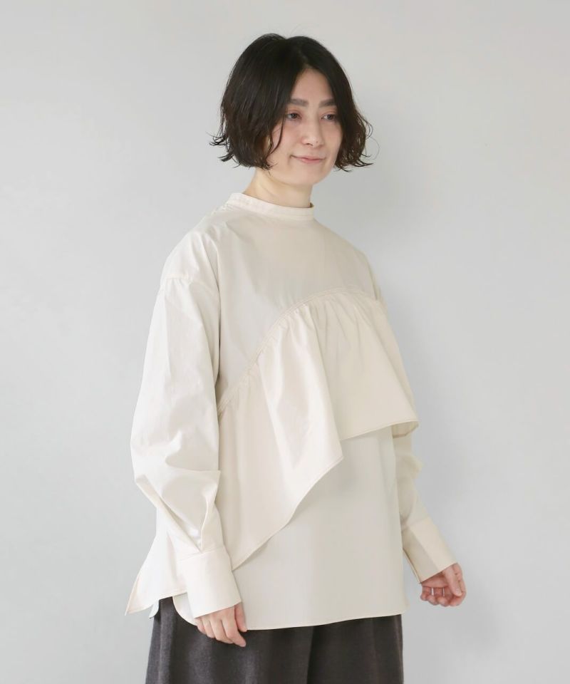 hunchアシンメトリーフリルの2WAYブラウス | mumokutekiオンラインストア