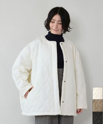 30%off】mumokuteki軽い中綿のワイドキルティングジャケット