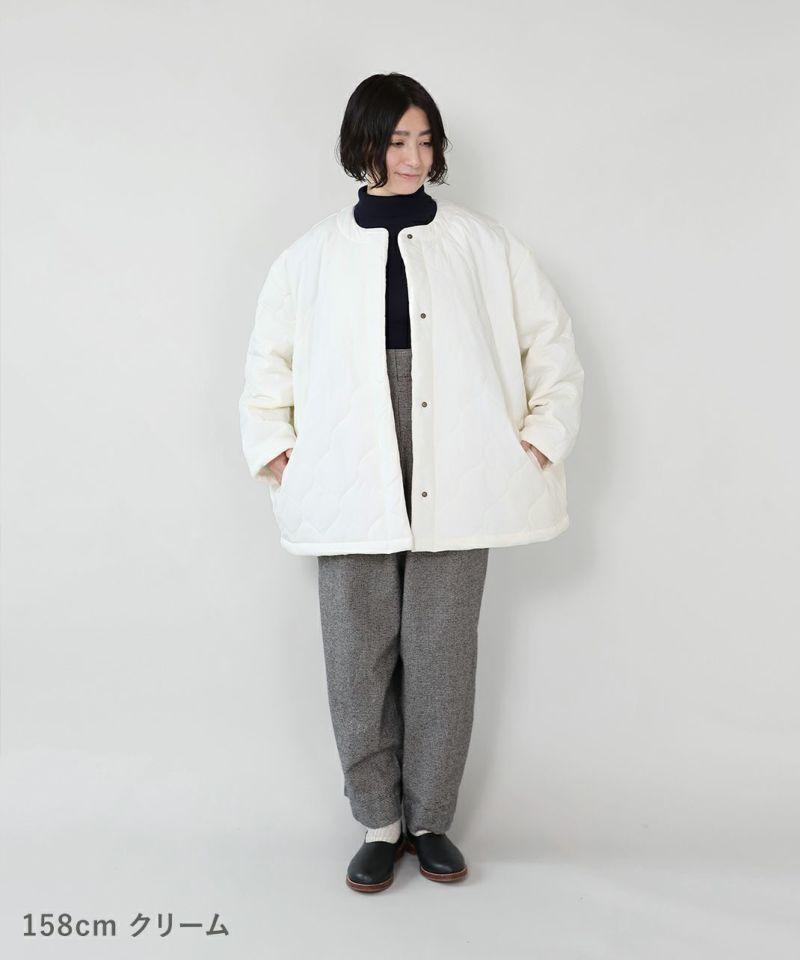 20%off】mumokuteki軽い中綿のワイドキルティングジャケット