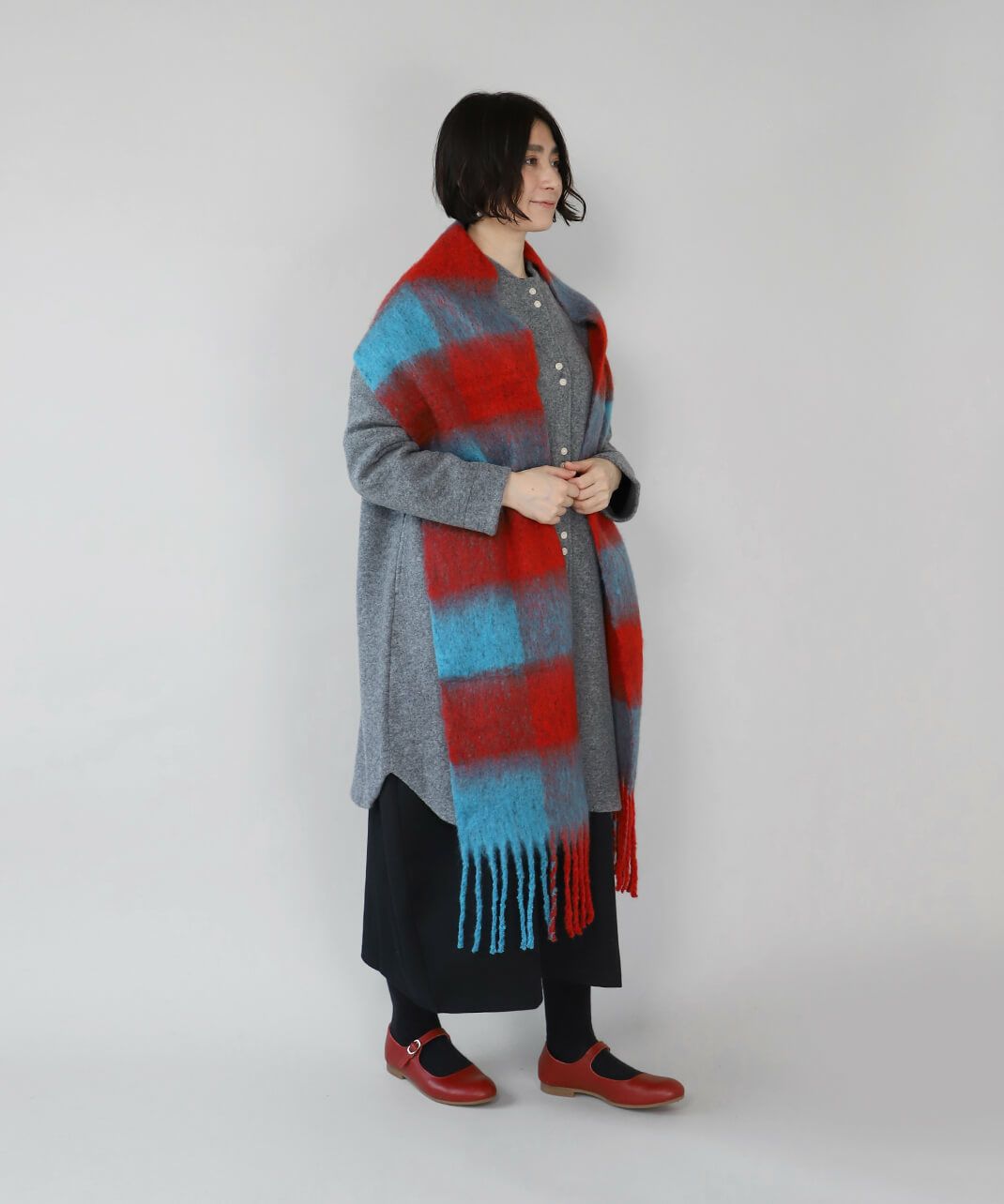 mumokuteki鮮やかな色彩のチェックストール | mumokutekiオンラインストア