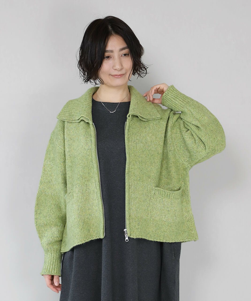 mumokutekiボーダー編みのニットカーディガン | mumokutekiオンライン