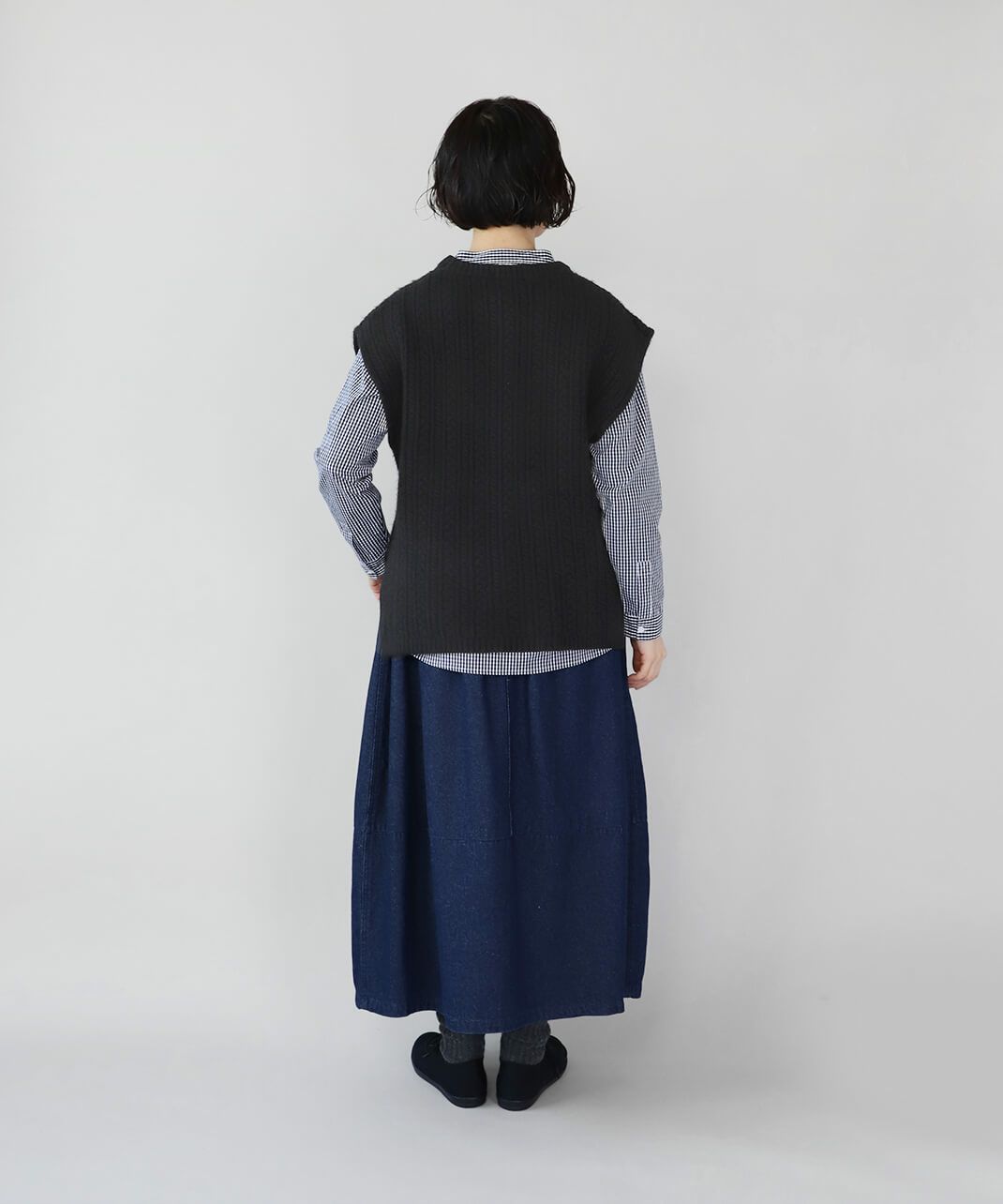 30%off】mumokutekiケーブル編みのワイドニットベスト | mumokuteki